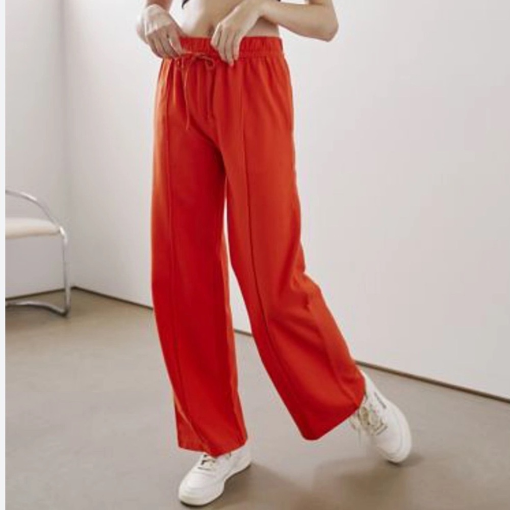 Urban Outfitters Out From Under Jadyn Puddle Pant Wide Drawstring Orange Small